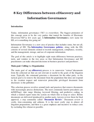 8 key differences between ediscovery