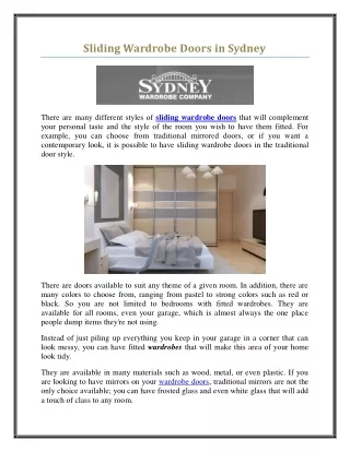 sliding wardrobe doors in sydney