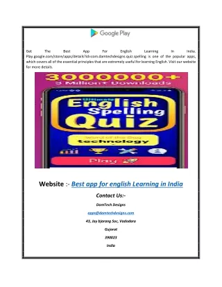 Get The Best App For English Learning In India