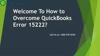 Quick Fixes for QuickBooks error 15222