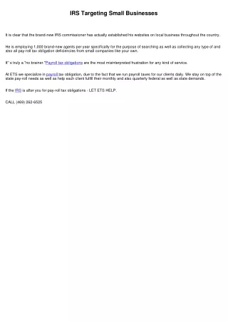 irs targeting small businesses