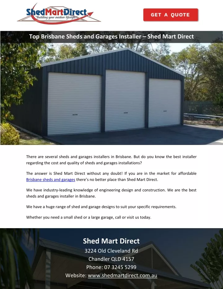 top brisbane sheds and garages installer shed