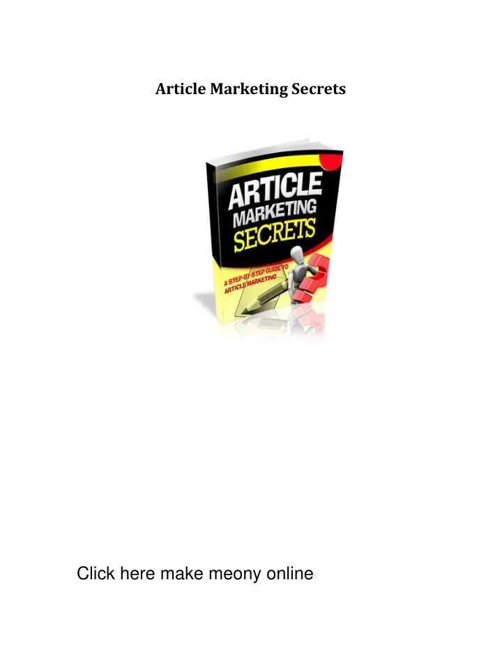 article marketing secrets