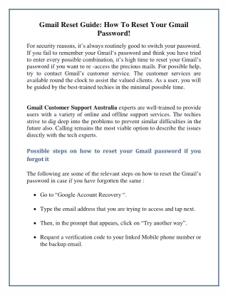 Gmail Reset Guide: How To Reset Your Gmail Password!