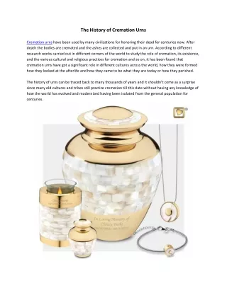 the history of cremation urns