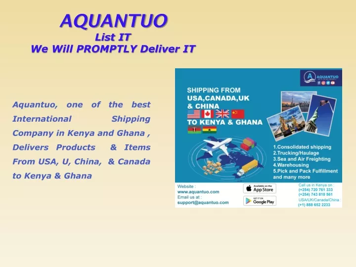 aquantuo list it we will promptly deliver it