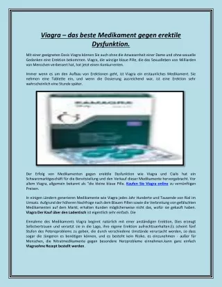 Viagra – das beste Medikament gegen erektile Dysfunktion.