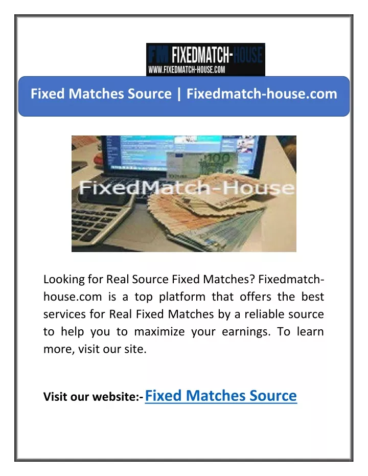 fixed matches source fixedmatch house com