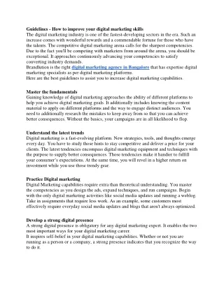 guidelines how to improve your digital marketing