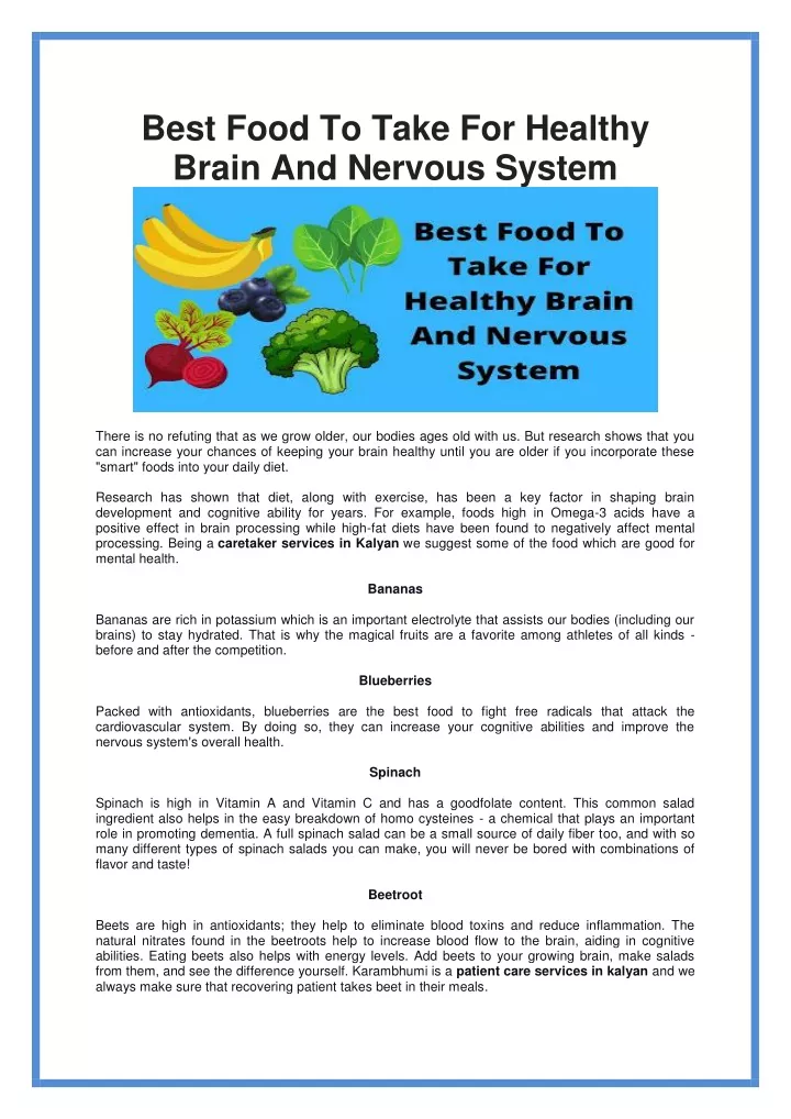 best food to take for healthy brain and nervous