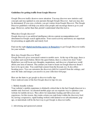 guidelines for getting traffic from google
