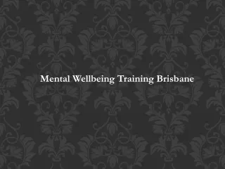 Mental Wellbeing Training Brisbane