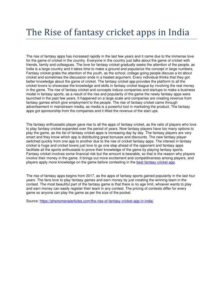 the rise of fantasy cricket apps in india