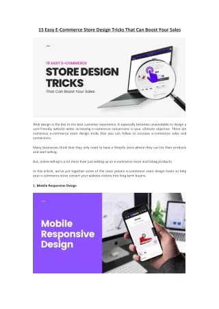 15 Easy E-Commerce Store Design Tricks That Can Boost Your Sales