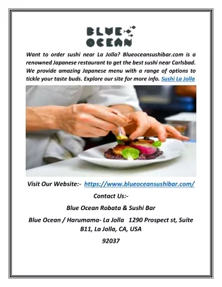 Sushi La Jolla | Blueoceansushibar.com