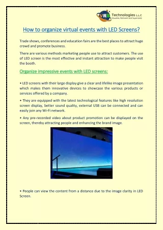 how to organize virtual events with led screens