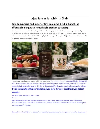 ajwa jam in karachi its khalis