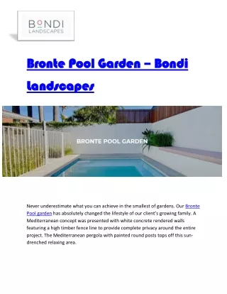 Bronte Pool Garden – Bondi Landscapes
