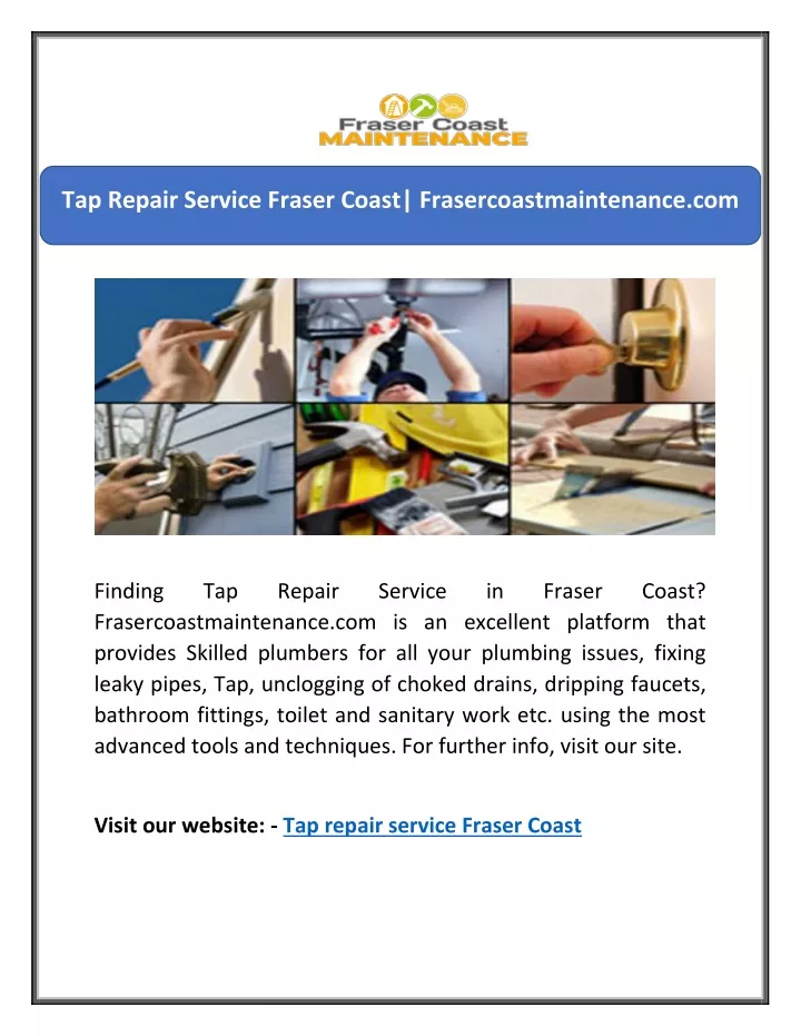 tap repair service fraser coast