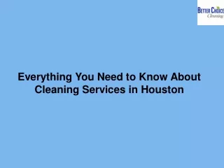 Everything You Need to Know About Cleaning Services in Houston
