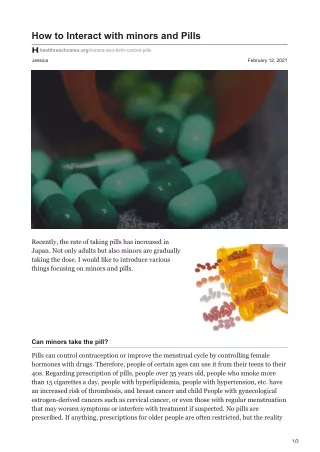 how to interact with minors and pills