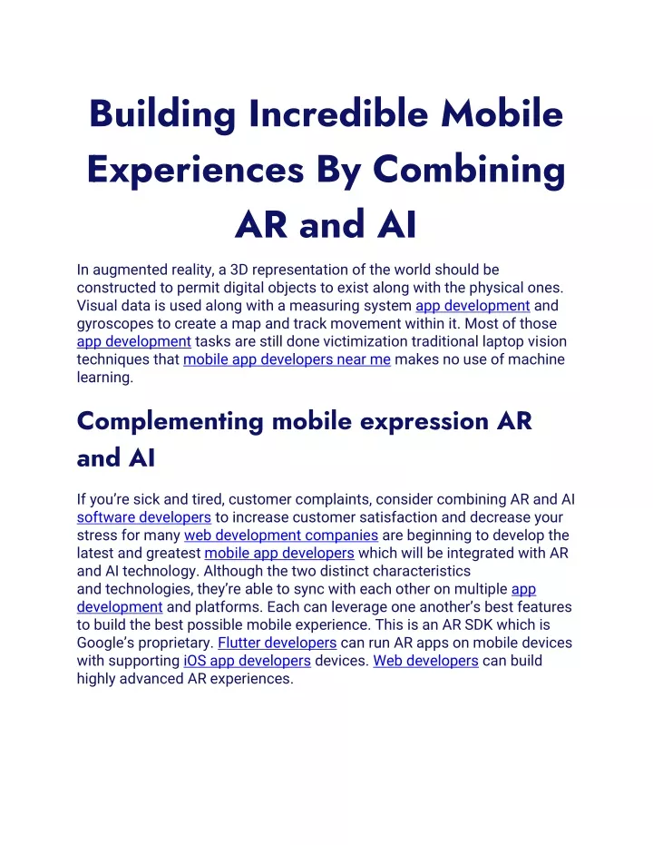 building incredible mobile experiences