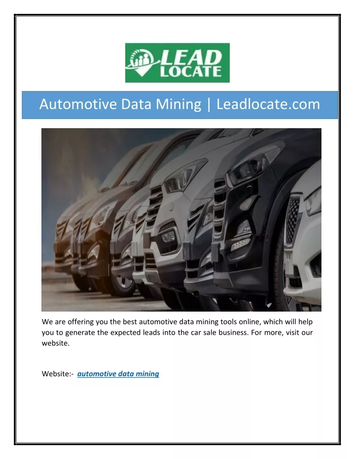 automotive data mining leadlocate com