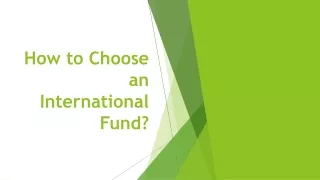 Advantages of International Fund
