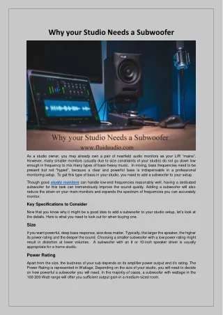 why your studio needs a subwoofer