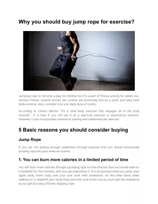 Why you should buy jump rope for exercise_
