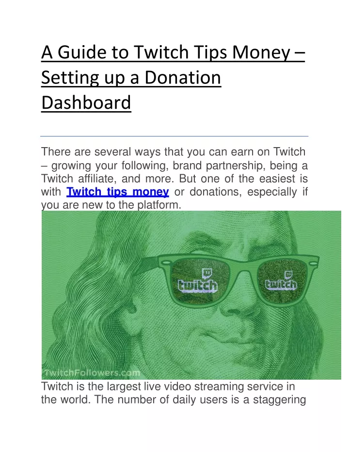 a guide to twitch tips money setting up a donation dashboard