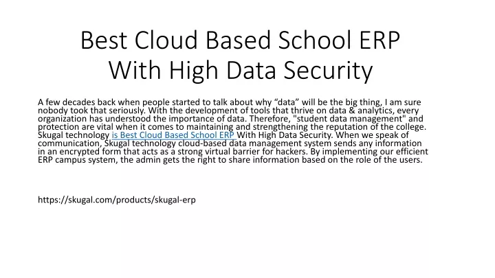 best cloud based school erp with high data security