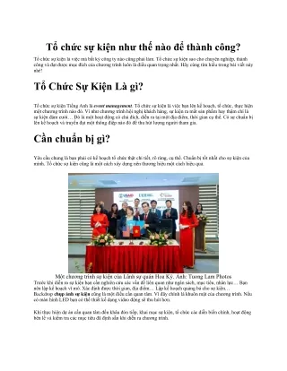 Tổ chức sự kiện như thế nào để thành công