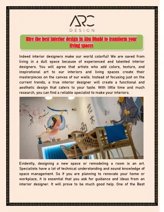 Hire the best interior design in Abu Dhabi to transform your living spaces