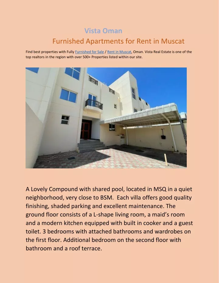 vista oman furnished apartments for rent in muscat