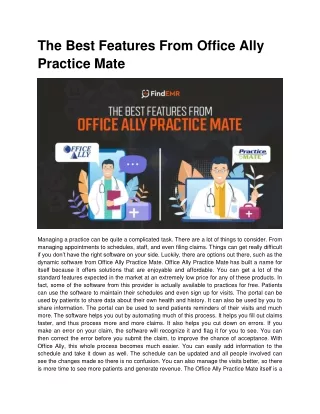 The Best Features From Office Ally Practice Mate