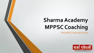 Best MPPSC Coaching in Indore Sharma Academy
