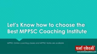 let s know how to choose the best mppsc coaching