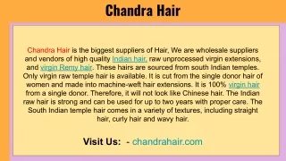 Best Quality Remy Hair Manufacturers & Suppliers | Chandra Hair