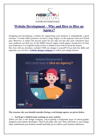 website development why and how to hire an agency
