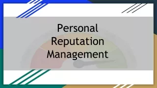 Personal Online Reputation Management Services