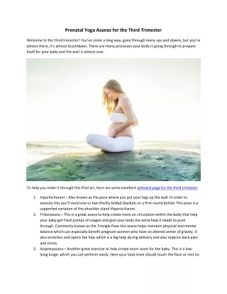 Prenatal Yoga Asanas for the Third Trimester