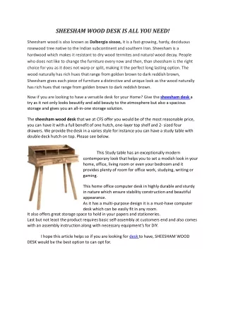 sheesham wood desk is all you need