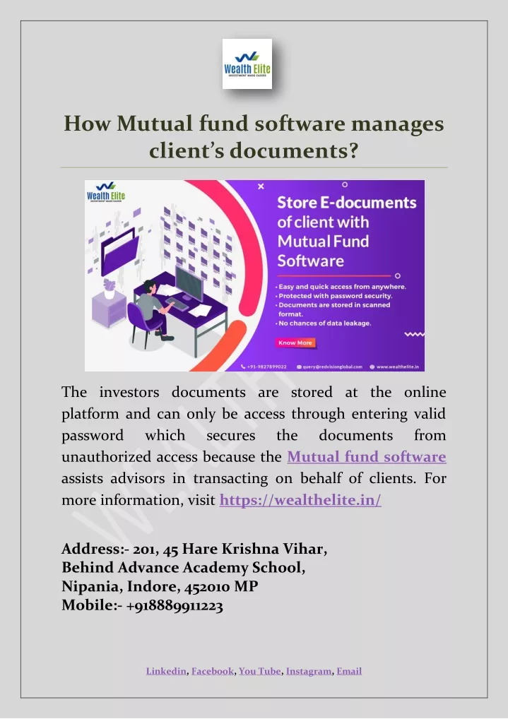 how mutual fund software manages client