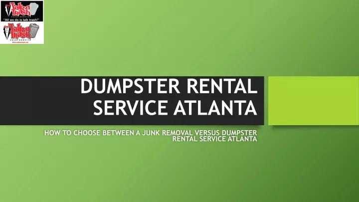 dumpster rental service atlanta