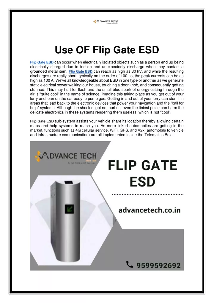 use of flip gate esd