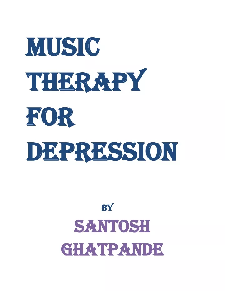 music music therapy therapy for for depression