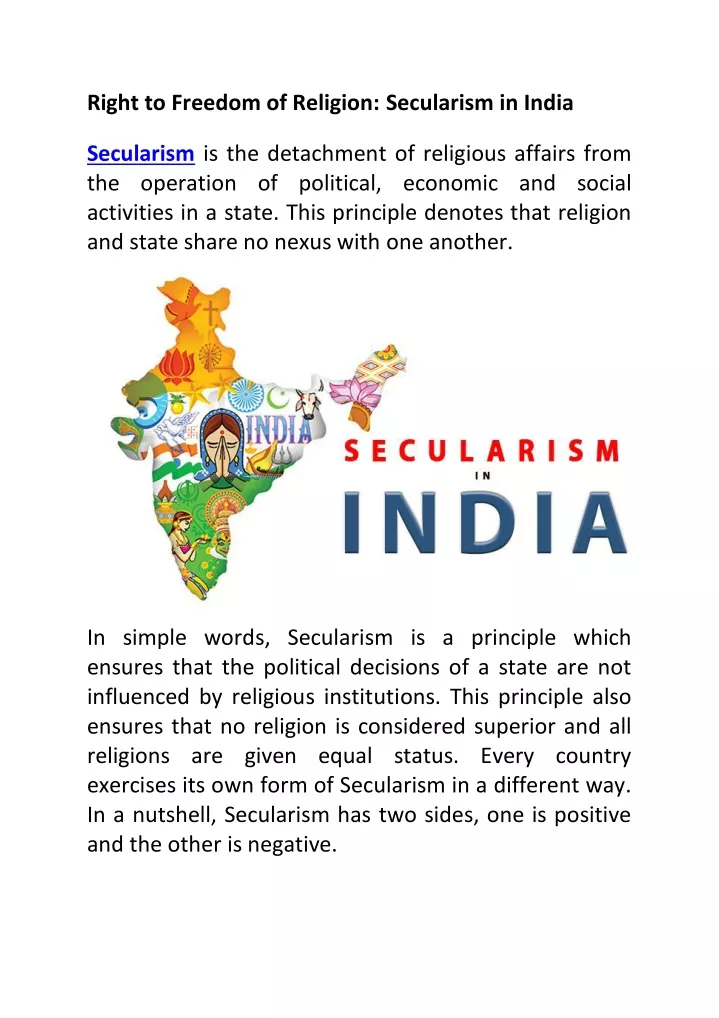 right to freedom of religion secularism in india