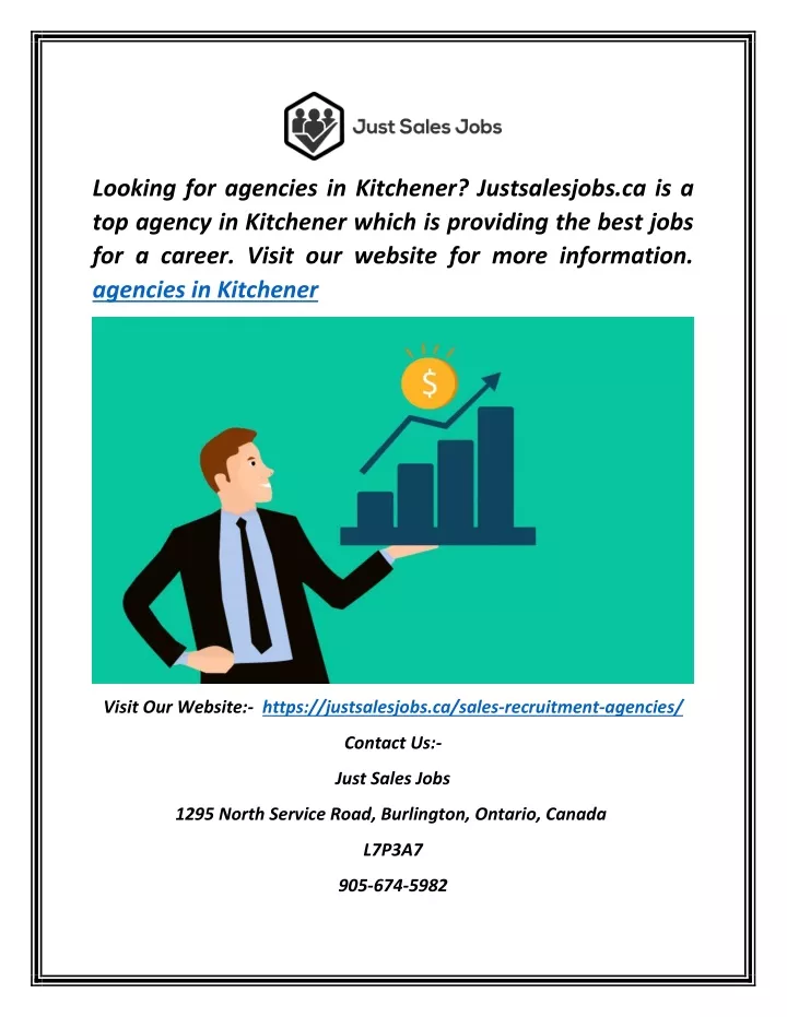 looking for agencies in kitchener justsalesjobs