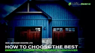 How to Choose the Best Emergency Garage Door Service in Vancouver